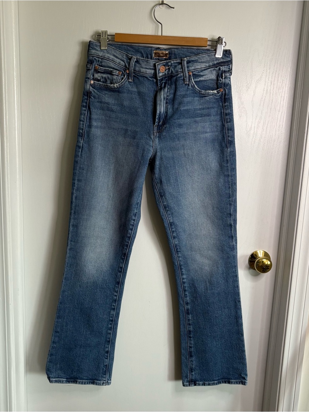 MOTHER The Outsider Ankle 29x28 High Rise Medium Wash Stretch Denim Jeans
